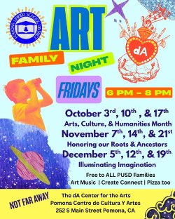Family Friday Art Night @ the dA Center for the Arts infographic for web
